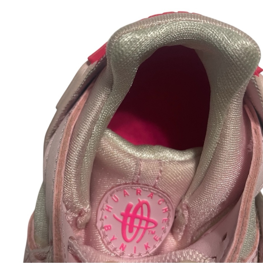 Nike huarache toddler girl sneakers size 7C pink/white slip on bungee type - Picture 4 of 11